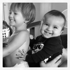 Jameson and Benjamin, playing with Dad (My Owen)