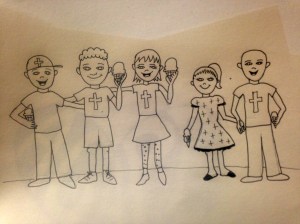initial sketch of a photo to put on the first page or two of my children's book on love. 