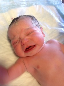 Crying well. Signs of a healthy newborn. 