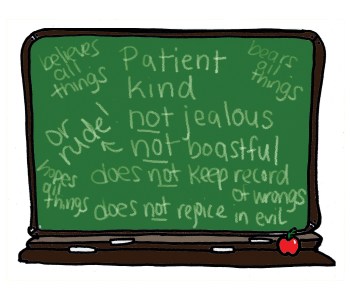 chalkboard review of love no background